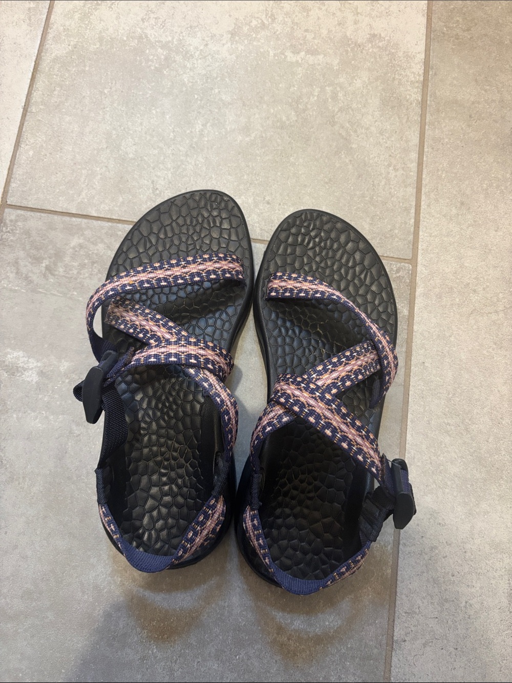 Chaco Navy and Pink Strappy Outdoor Sandals